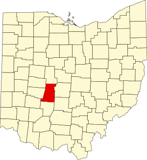 Map of Ohio highlighting Madison County