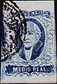 Mexico's first stamp, medio real, 1856