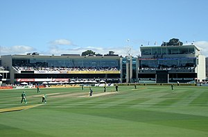 A view of Bellerive Oval from inside the ground.