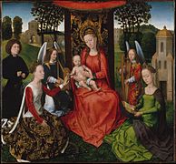 Mystic Marriage of Saint Catherin' (triptych by Hans Memling