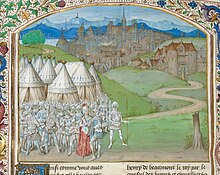 Fifteenth-century illustration of Roger Mortimer and Isabella
