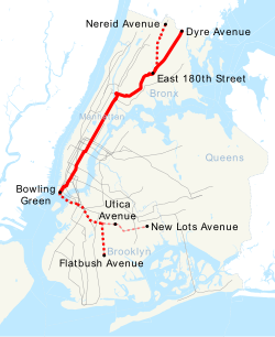 Map of the "5" train
