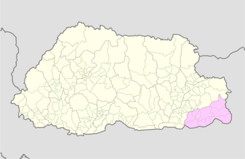 Location of Orong Gewog or Jangchubling Gewog