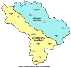 Map of Sandžak