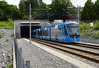 Tram Near Traneberg Tunnel