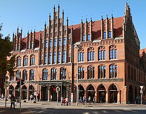 Altes Rathaus, Hannover, neugotischer Südostflügel 1890/1891, angepasst an …