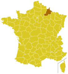 Locator map of Archdiocese of Reims in France