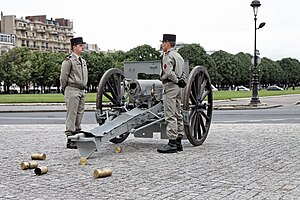 The Canon de 75 modèle 1897 is still used in France on ceremonial occasions.