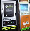 BottleDrop Express drop vault for depositing tagged green bags and a BottleDrop kiosk for account access and label printing.