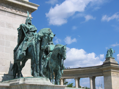 Árpád's statue at the Heroes' Square (Budapest)