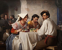 Osteria in art: Carl Bloch's 1866 painting In a Roman Osteria from the National Gallery of Denmark, Copenhagen