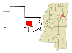 Location of West Point, Mississippi