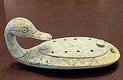 A duck container made from hippopotamus tusk, 13th century BC.