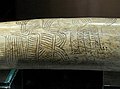 Engraving on a mammoth tusk, map