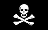 Flagge des Piraten Edward England, klassischer „Jolly Roger“