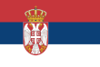 The flag of Serbia, defaced with a Coat of arms