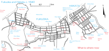 Fukuoka and Hakata, c. 1640