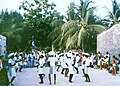 Gaa odi lava. Popular celebration in Holhudhoo Island. Dance performed by men, 1991.