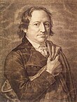 Portrait of Johann Wolfgang von Goethe, chalk drawing from 1800.