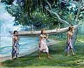 Girls Carrying a Canoe, Vaiala in Samoa, 1891