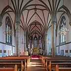 The nave and choir of the Vaduz Cathedral