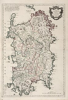 Map of Sardinia, 1779