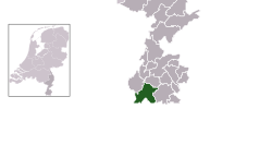 Highlighted position of Eijsden-Margraten in a municipal map of Limburg