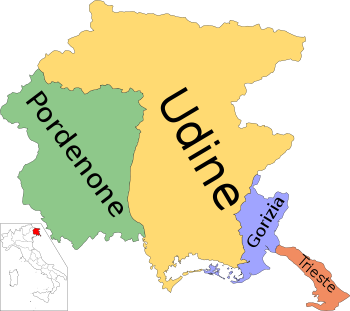 Former provinces of Friuli-Venezia Giulia, now EDRs