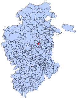 Municipal location of Santa María del Invierno in Burgos province