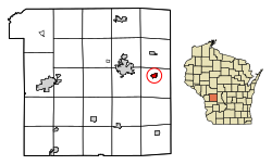Location of Oakdale in Monroe County, Wisconsin.