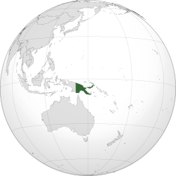 Location of Papua New Guinea (green)