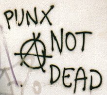 Artwork depicting the connection between punk music and anarchism