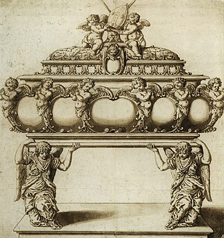 Design for the silver sarcophagus of Saint Stanislaus, ca. 1630. The sarcophagus was destroyed in 1657.