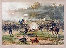 Painting of battlefield scene