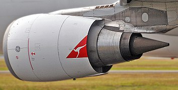 General Electric CF6-80E1A3-Triebwerk an einer A330-303 der Qantas