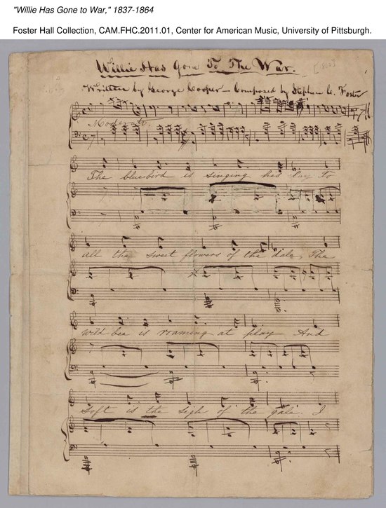 Original manuscript of the song in Foster's hand