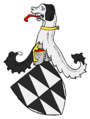 Drei aneinanderhängende, an den Rändern anstoßende Wecken in verwechselter Tinktur im Wappen der Wambolt von Umstadt