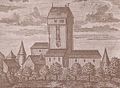 Riedener Tor, Kupferstich des 18. Jahrhunderts (StadtA SHA FS 45195).