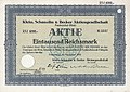 Aktie der Klein, Schanzlin & Becker AG vom November 1938