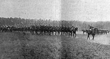 Parade des 2. Pommerschen Ulanenregiments Nr. 9 in Demmin vor dem Chef des Regiments, dem Großherzog von Mecklenburg-Strelitz