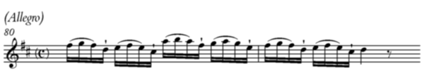 Georg Philipp Telemann, „Pariser Quartett“ TWV 43: D1, 1. Satz Takt 80–81
