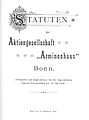 Statuten der Aktiengesellschaft „Arminenhaus“ von 1899