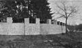 Rekonstruierte SW-Ecke der Wehrmauer; Rekonstruktion von 1885 mit großem Zinnenabstand[A 4]