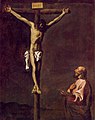 Der Heilige Lukas, dargestellt als Maler der Kreuzigungsszene (Barockzeit).