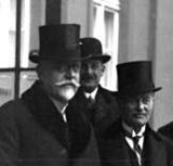 Der österreichische Außenminister und vormalige Bundeskanzler Johann Schober und Reichsaußenminister Julius Curtius 1931 in Berlin
