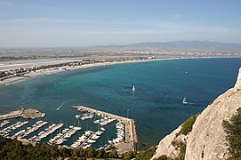 Blick auf den Strand von Cagliari: Il Poetto