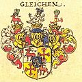 Gemehrtes Wappen der Grafen von Gleichen aus dem Wappenbuch Johann Siebmachers