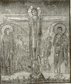 Kreuzigung mit Maria, Longinus, Stephaton und Johannes (8. Jahrhundert).