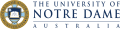 Logo der University of Notre Dame Australia mit Text