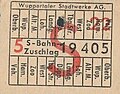 S-Bahn-Zuschlag zu fünf Pfennig für Fahrgäste die bereits im Besitz einer Straßenbahn-Fahrkarte waren
